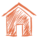 small orange house icon